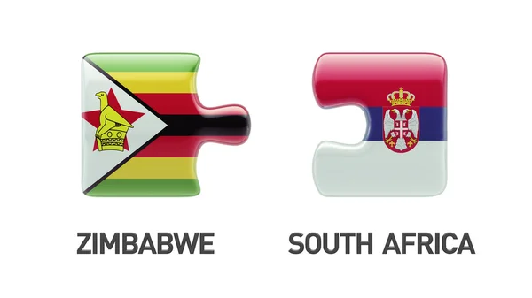 Concepto de Puzzle de Zimbabwe de Serbia — Foto de Stock