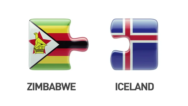 Islandia Zimbabwe Puzzle Concepto —  Fotos de Stock