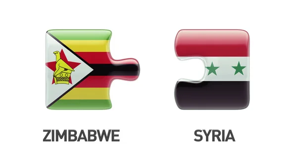 Syrië Zimbabwe puzzel Concept — Stockfoto