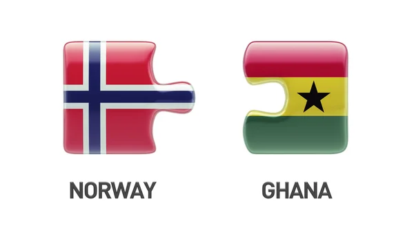 Norge Ghana pussel koncept — Stockfoto