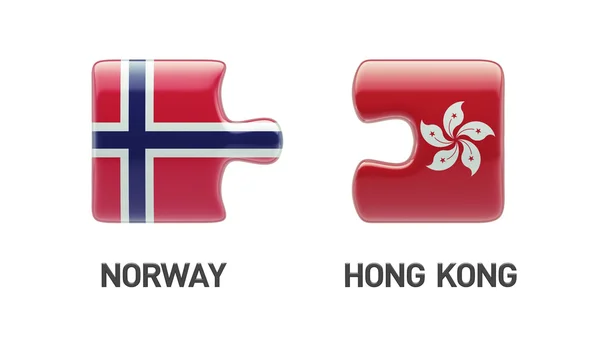 Norsko Hong Kong Puzzle koncept — Stock fotografie