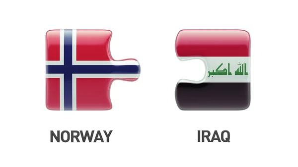 Norvegia Iraq Puzzle Concept — Foto Stock
