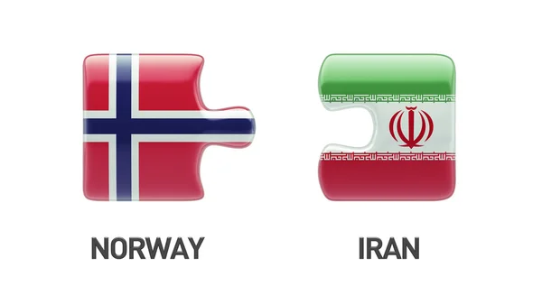 Norvegia Iran Puzzle Concept — Foto Stock