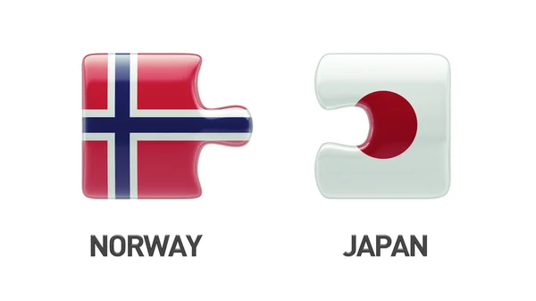 Norwegen Japan Puzzle-Konzept — Stockfoto