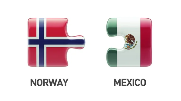 Norway Mexico Puzzle Concept — Stock Photo, Image