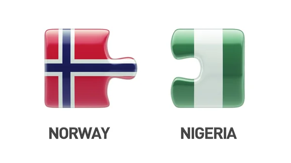 Noruega Nigéria Puzzle Concept — Fotografia de Stock
