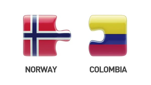 Noruega Colombia Puzzle Concepto —  Fotos de Stock