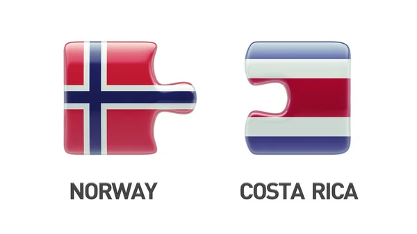 Norwegen Costa Rica Puzzle-Konzept — Stockfoto