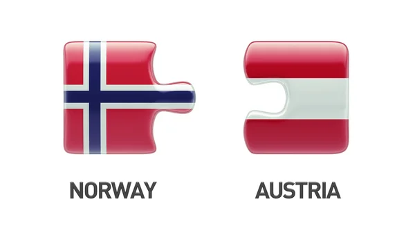 Noruega Áustria Puzzle Concept — Fotografia de Stock