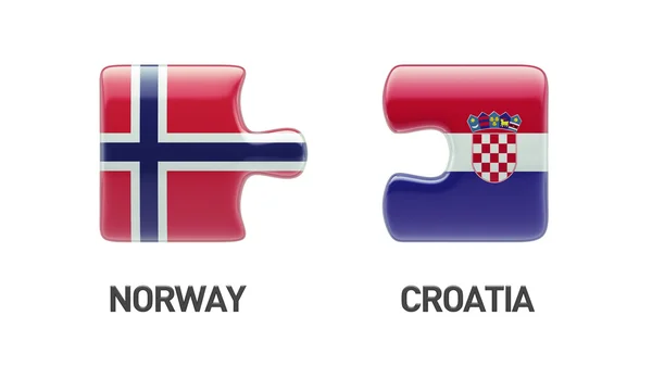 Noruega Croacia Puzzle Concepto —  Fotos de Stock