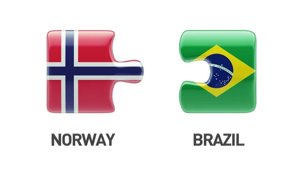 Noruega Brasil Puzzle Concepto —  Fotos de Stock