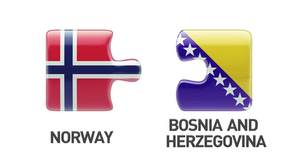 Noruega Bosnia y Herzegovina Puzzle Concept — Foto de Stock