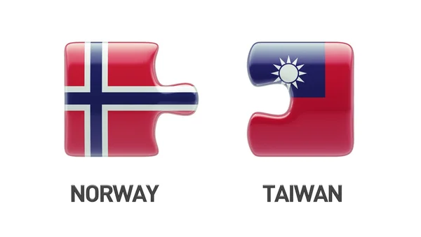 Norge Taiwan Puzzle Concept - Stock-foto