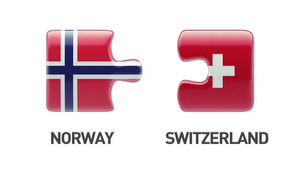 Norwegia Szwajcaria logiczne pojęcia — Zdjęcie stockowe