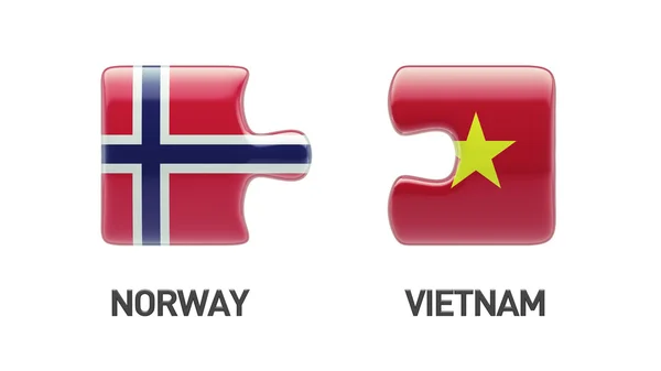 挪威越南拼图概念 — 图库照片