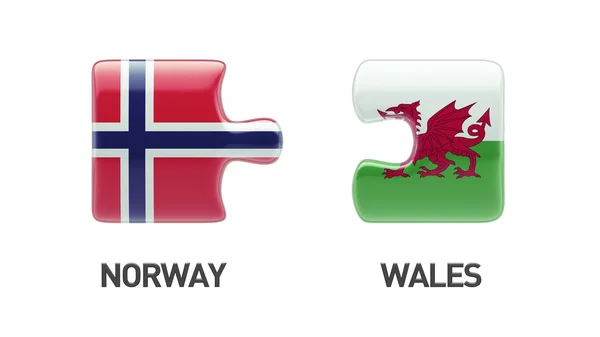 Noruega Wales Puzzle Concept — Fotografia de Stock