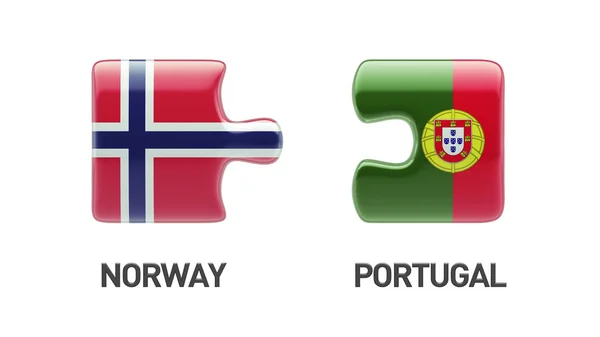 Portugal Noruega Puzzle Concept — Fotografia de Stock