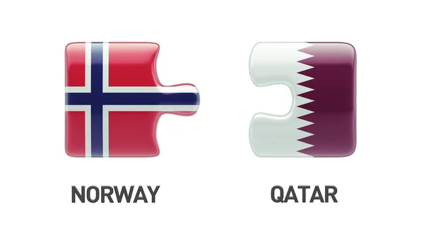 Κατάρ Νορβηγία παζλ έννοια — Φωτογραφία Αρχείου