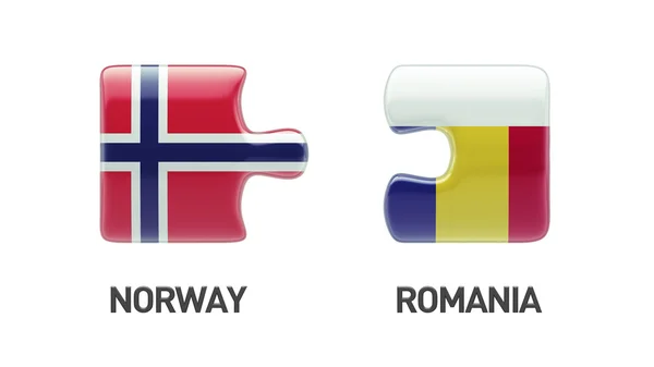 Romania Norvegia Puzzle Concept — Foto Stock