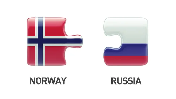 Russland Norwegen Puzzle-Konzept — Stockfoto