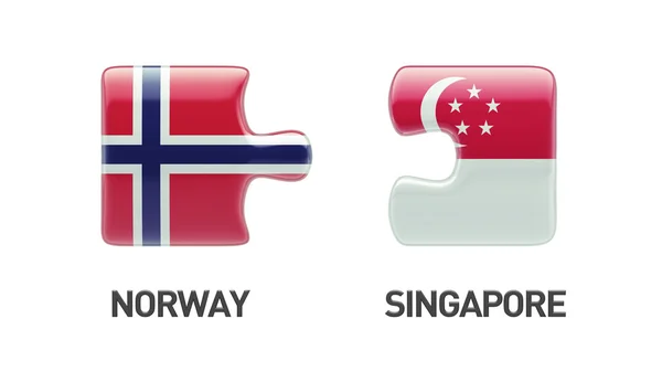 Singapur Norveç bulmaca kavramı — Stok fotoğraf