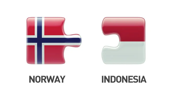 Indonesia Norvegia Puzzle Concept — Foto Stock