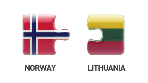 Lituania Norvegia Puzzle Concept — Foto Stock