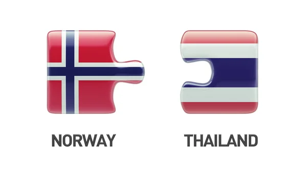 Thailand und Norwegen Puzzle-Konzept — Stockfoto