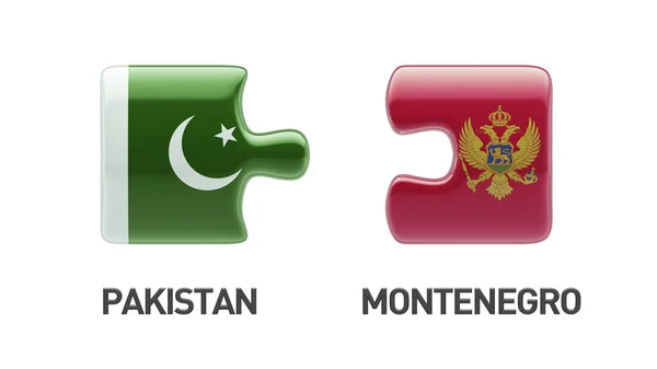 Pakistan Czarnogóra logiczne pojęcia — Zdjęcie stockowe