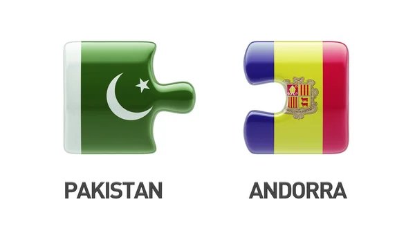Concetto di Puzzle di Pakistan Andorra — Foto Stock
