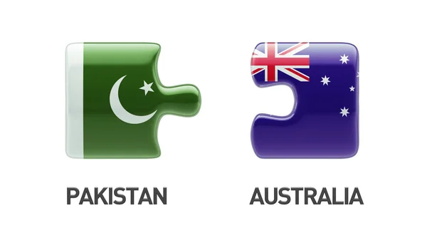巴基斯坦澳大利亚拼图概念 — 图库照片