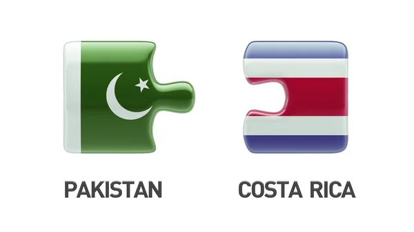 Pakistan Costa Rica pussel koncept — Stockfoto