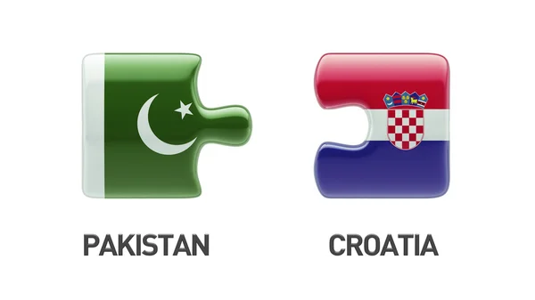 Pakistan Croatia Puzzle Concept — Stock Photo, Image