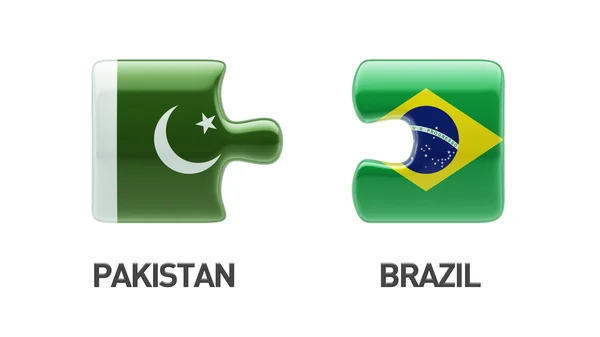 Pakistan Brazil  Puzzle Concept — Stock Photo, Image