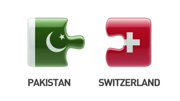 Pakistán Suiza Puzzle Concepto — Foto de Stock