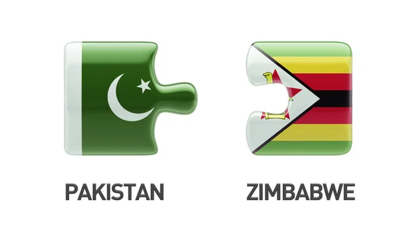 Pakistan Zimbabwe puzzel Concept — Stockfoto