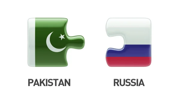 Russia Pakistan  Puzzle Concept — Stock Photo, Image