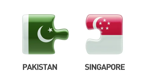 Singapore Pakistan  Puzzle Concept — Stock Photo, Image