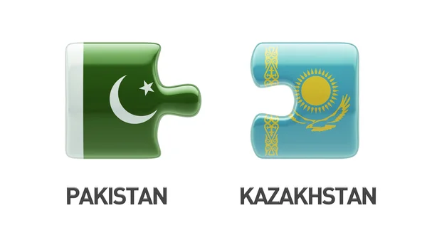 Kazachstan Pakistan logiczne pojęcia — Zdjęcie stockowe