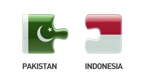 Indonesia Pakistan  Puzzle Concept — Stock Photo, Image