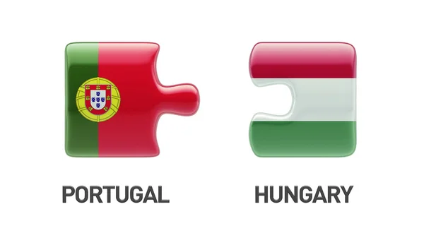 Portugalia Węgry logiczne pojęcia — Zdjęcie stockowe