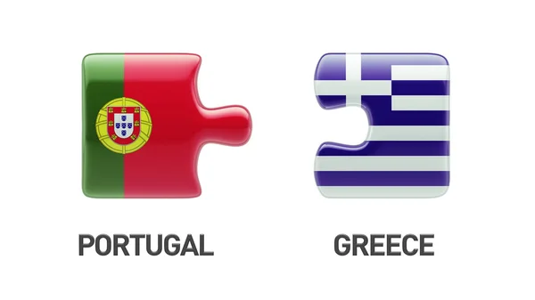 Portugal Grecia Puzzle Concepto — Foto de Stock