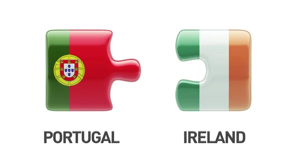 葡萄牙爱尔兰拼图概念 — 图库照片