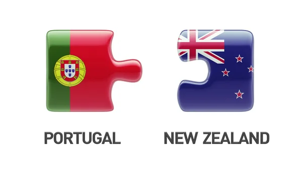 Portugal Nueva Zelanda Puzzle Concepto — Foto de Stock