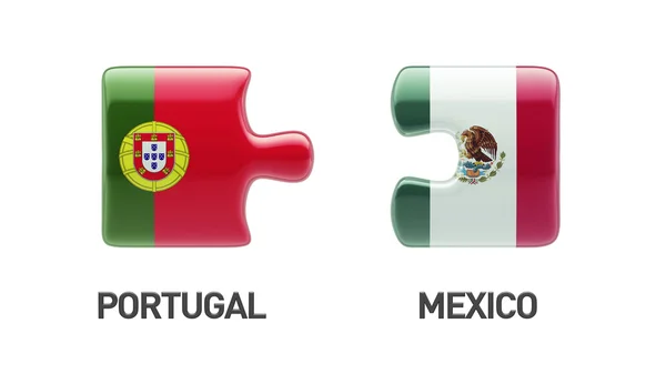 Portugal México Puzzle Concept — Fotografia de Stock