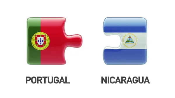 포르투갈 니카라과 퍼즐 개념 — 스톡 사진