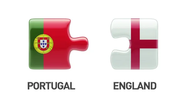 Portugal Inglaterra Puzzle Concepto — Foto de Stock
