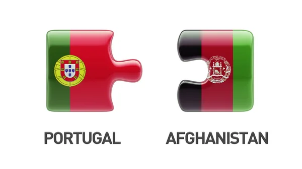 Afghanistan portugal puzzle konzept — Stockfoto