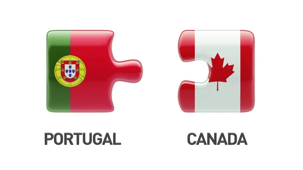 Conceito de quebra-cabeça de Canadá de Portugal — Fotografia de Stock