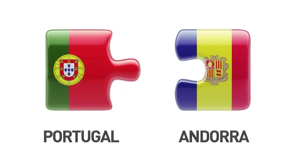 Portugalia Andora logiczne pojęcia — Zdjęcie stockowe